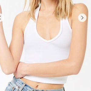 Ribbed Halter Crop Top